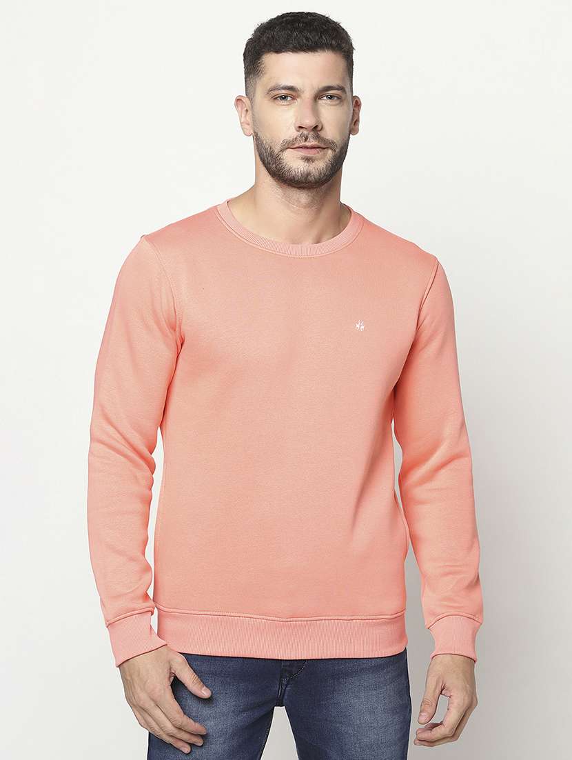 men solid long sleeve regualr fit sweatshirt