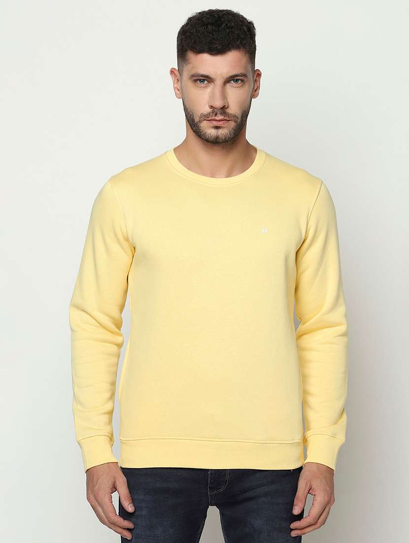 men solid long sleeve regualr fit sweatshirt