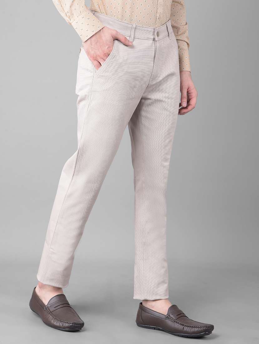 beige cotton chinos casual trousers - 21247767 -  Standard Image - 1