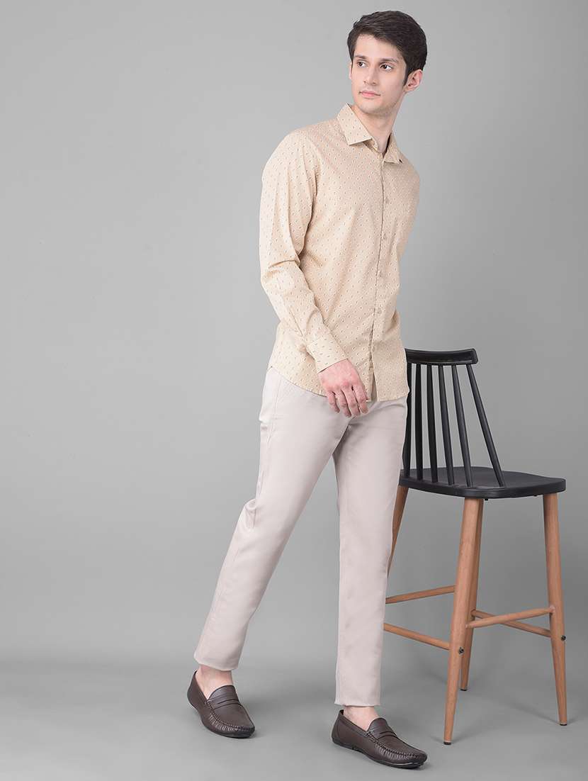 beige cotton chinos casual trousers - 21247767 -  Standard Image - 4
