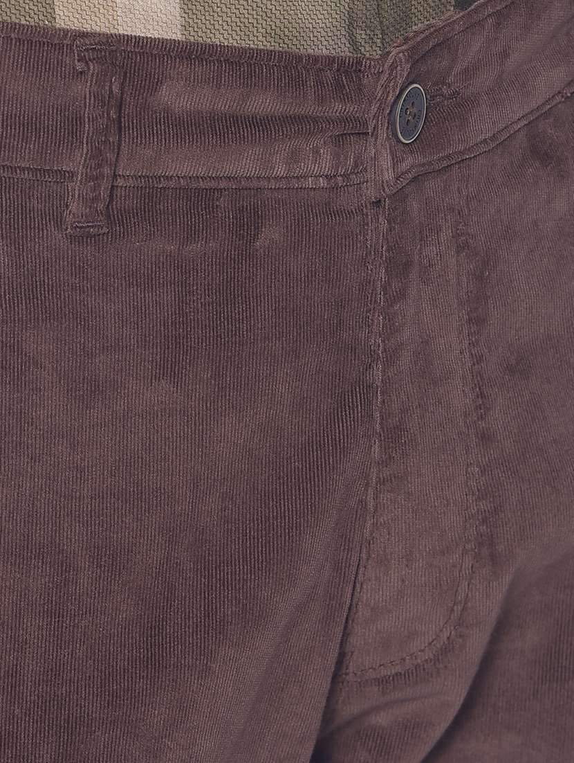 brown cotton solid casual trouser - 21247812 -  Standard Image - 4
