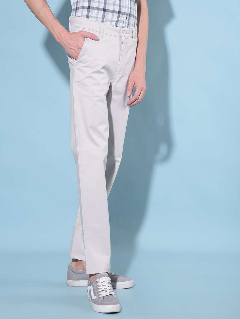 men solid mid rise chinos - 21247845 -  Standard Image - 1