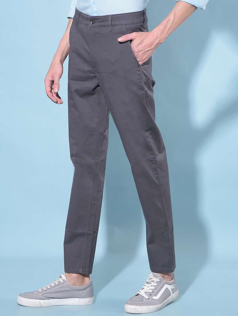 men solid mid rise chinos - 21247847 -  Standard Image - 1