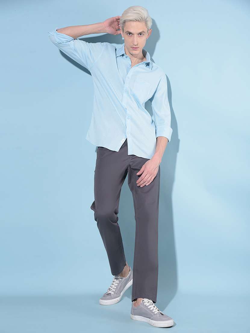 men solid mid rise chinos - 21247847 - Standard Image - 4