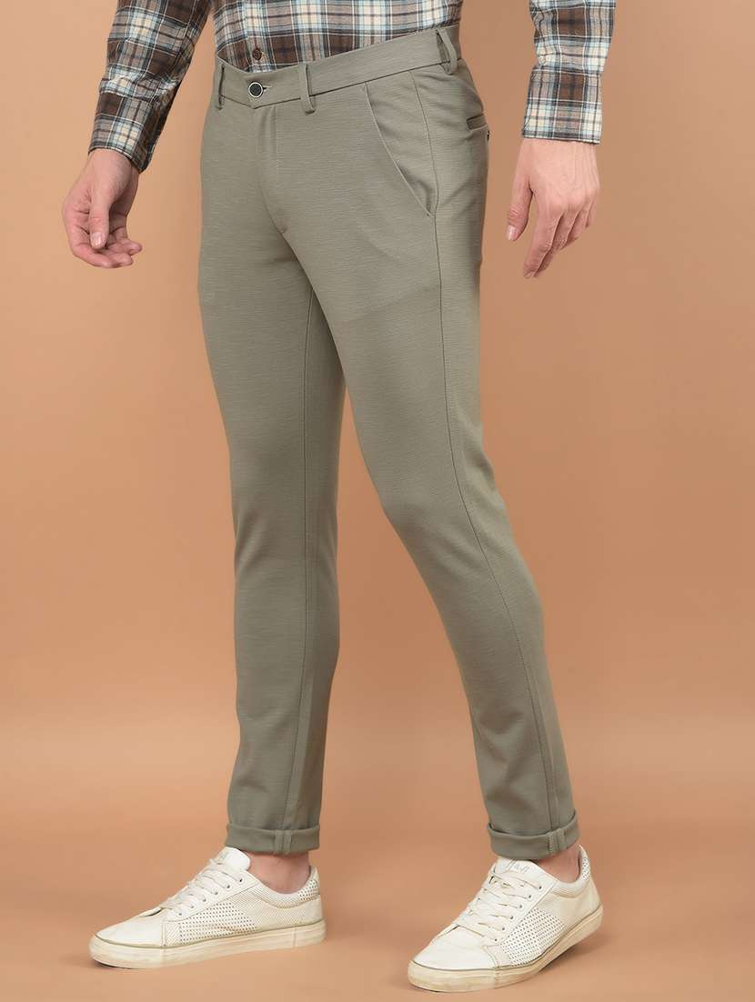 men solid mid rise chinos - 21247851 -  Standard Image - 1