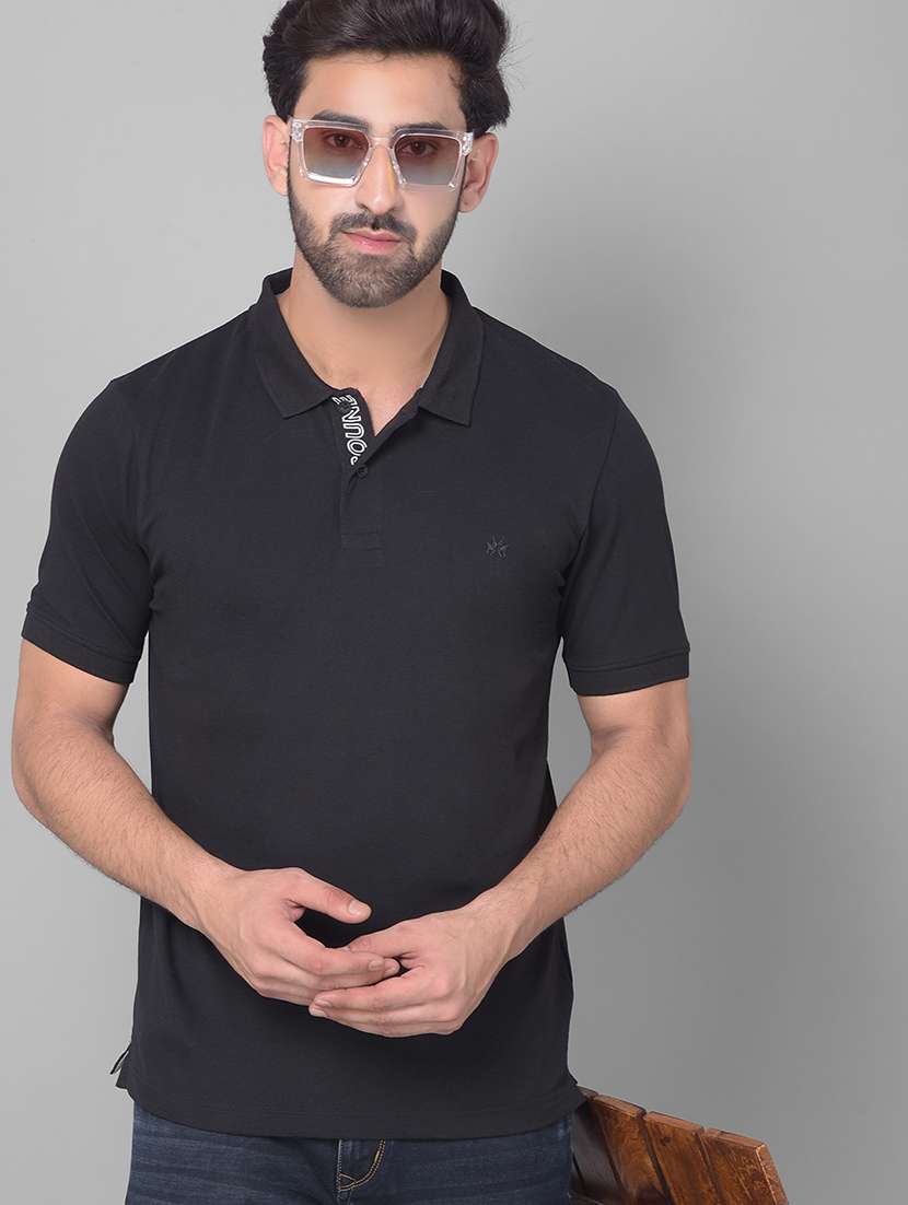 men solid polo t-shirt