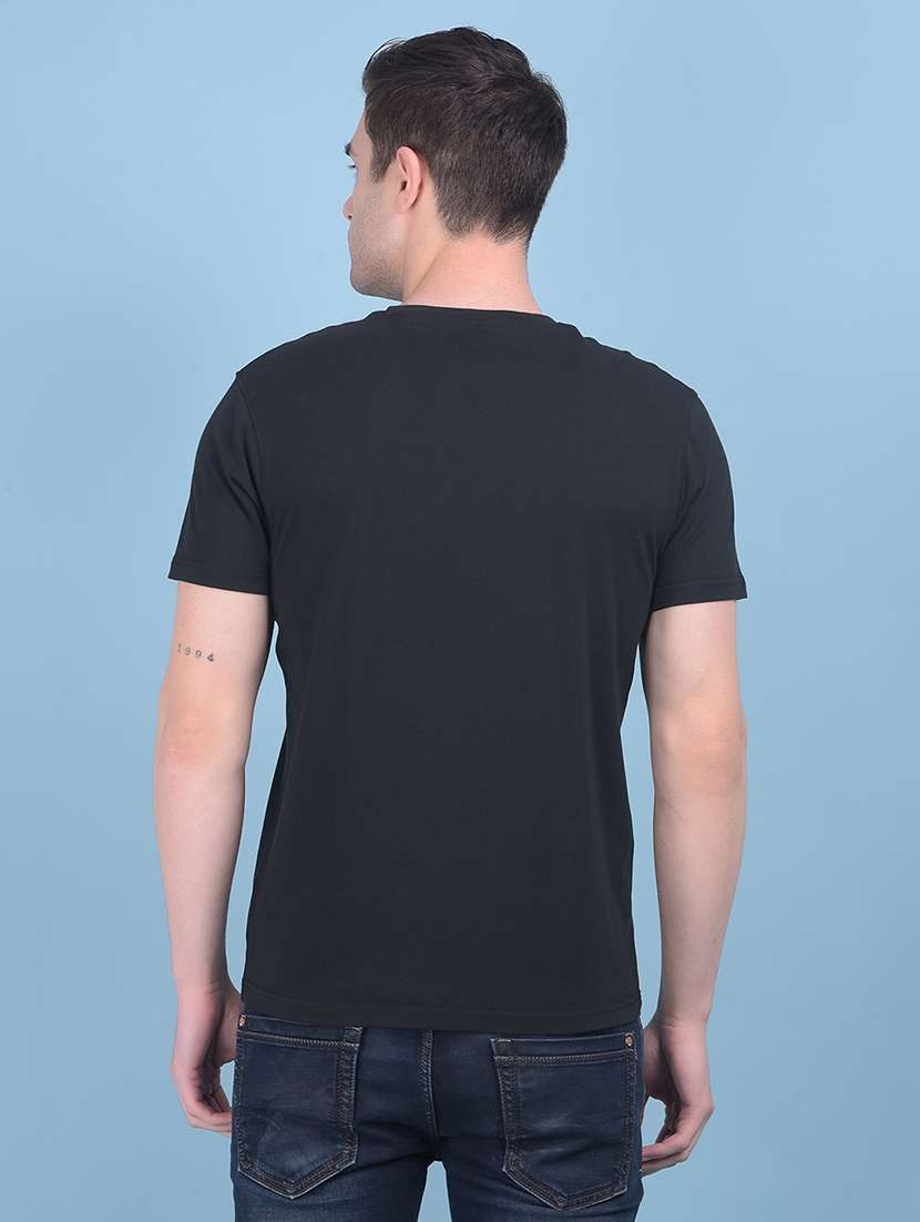 black cotton plain tshirt - 21247902 -  Standard Image - 1