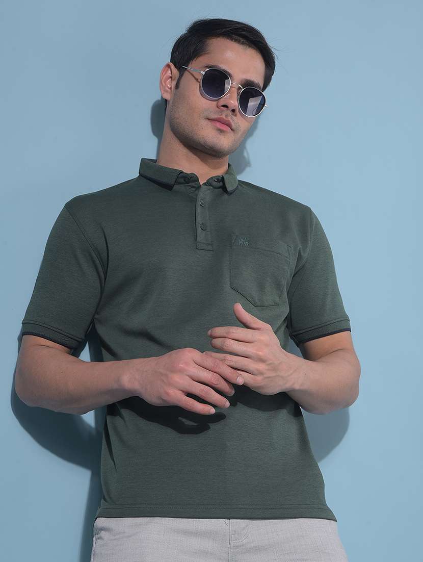 men solid polo t-shirt