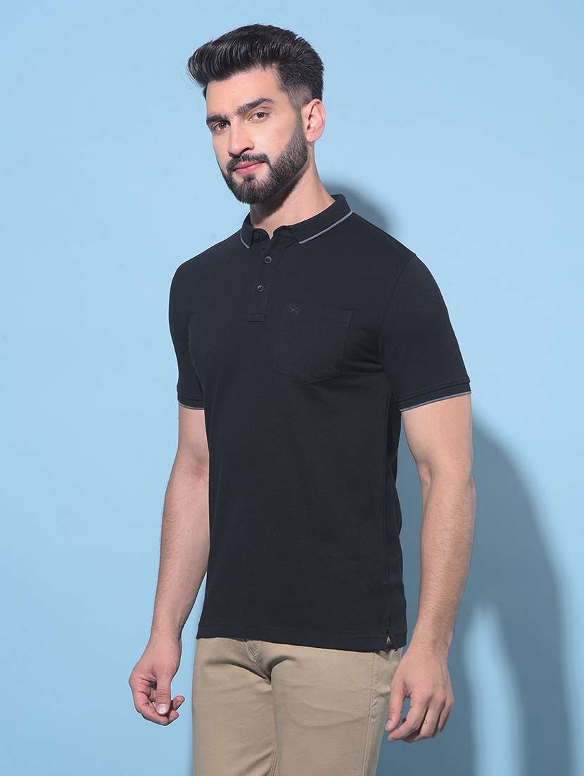 men solid short sleeve polo t-shirt - 21247948 -  Standard Image - 1