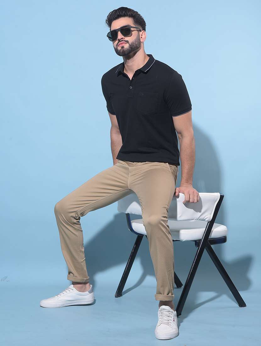 men solid short sleeve polo t-shirt - 21247948 -  Standard Image - 4