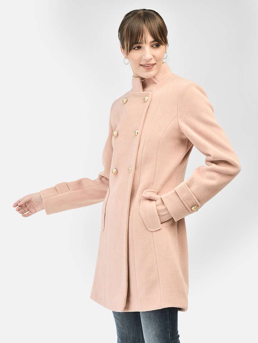 women full sleeve solid trench coat - 21247967 -  Standard Image - 1