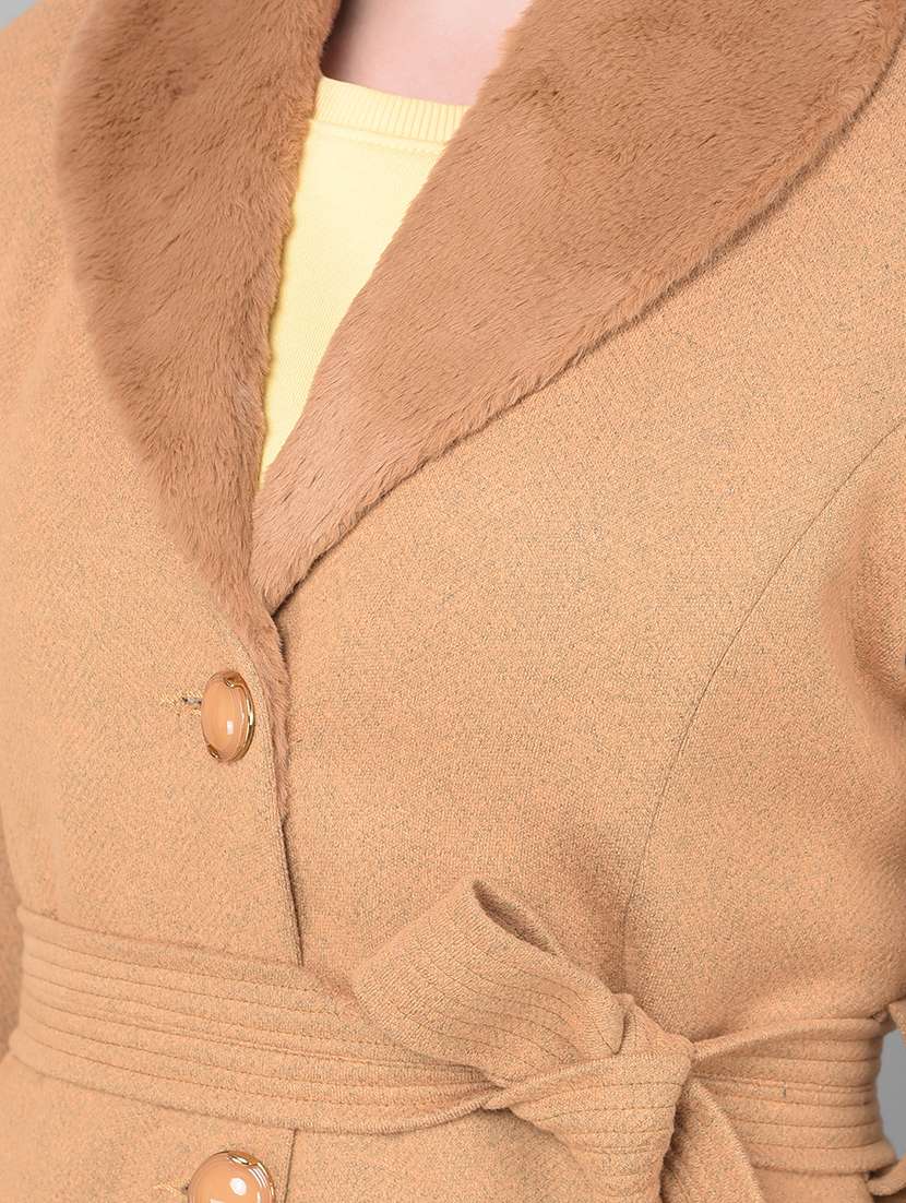 women full sleeve solid trench coat - 21247968 -  Standard Image - 4