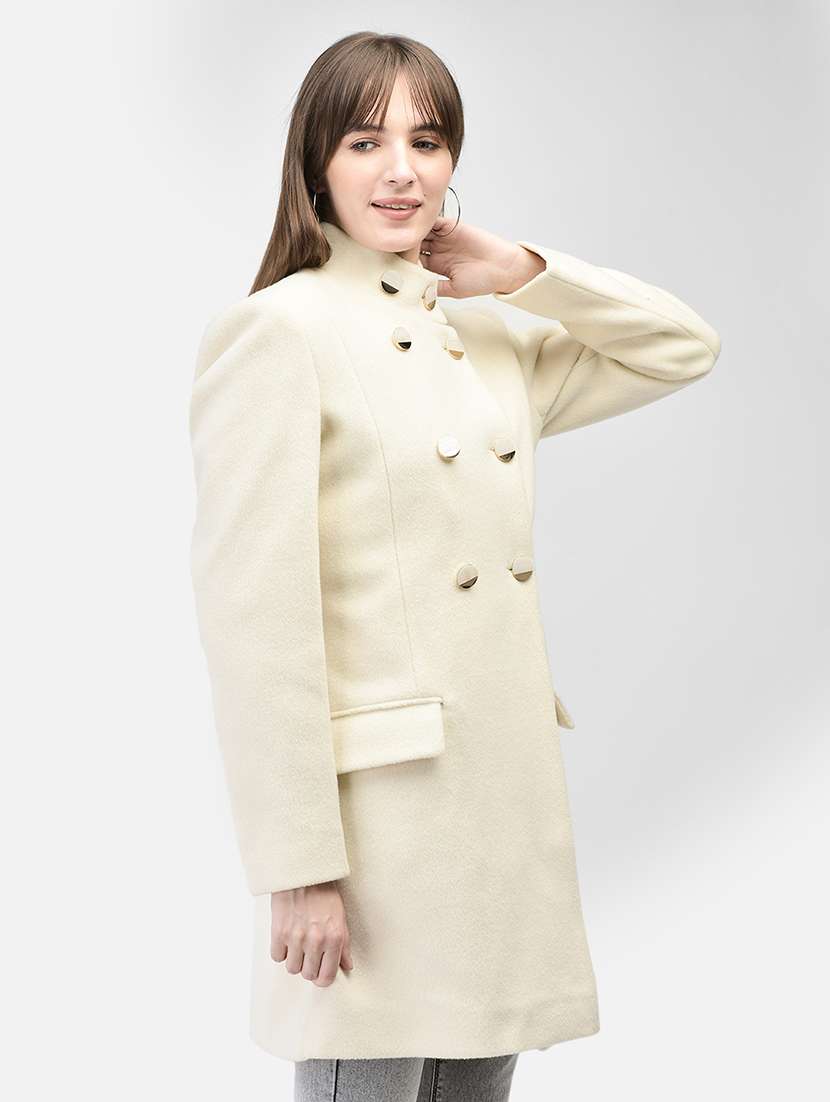 women full sleeve solid trench coat - 21247970 -  Standard Image - 1