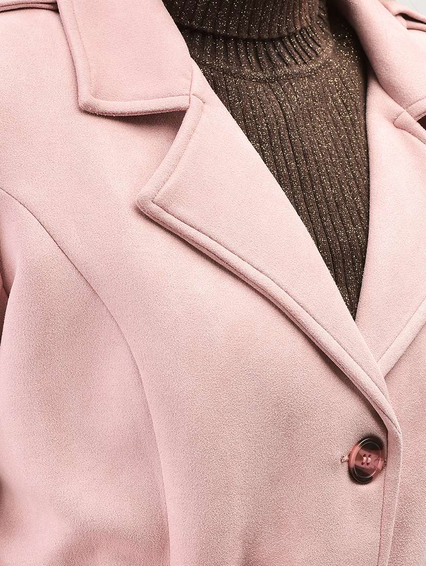 women full sleeve solid trench coat - 21247971 -  Standard Image - 4