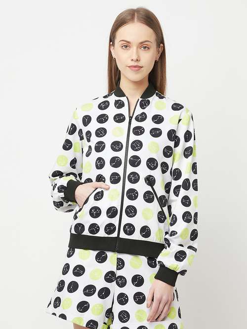 white cotton bomber jacket - 21247977 - Standard Image - 0