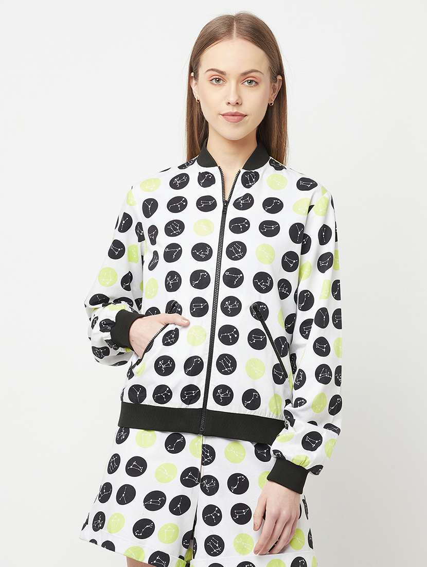 white cotton bomber jacket - 21247977 - Zoom Image - 0