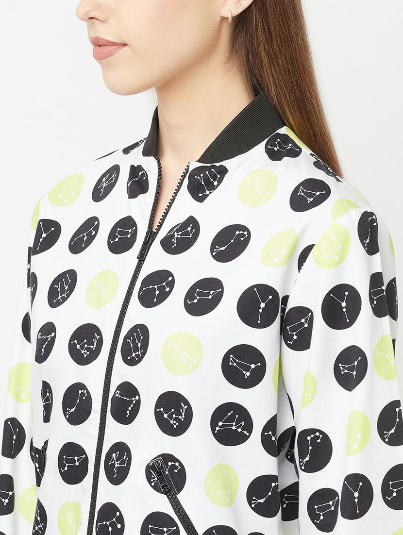 white cotton bomber jacket - 21247977 - Standard Image - 6