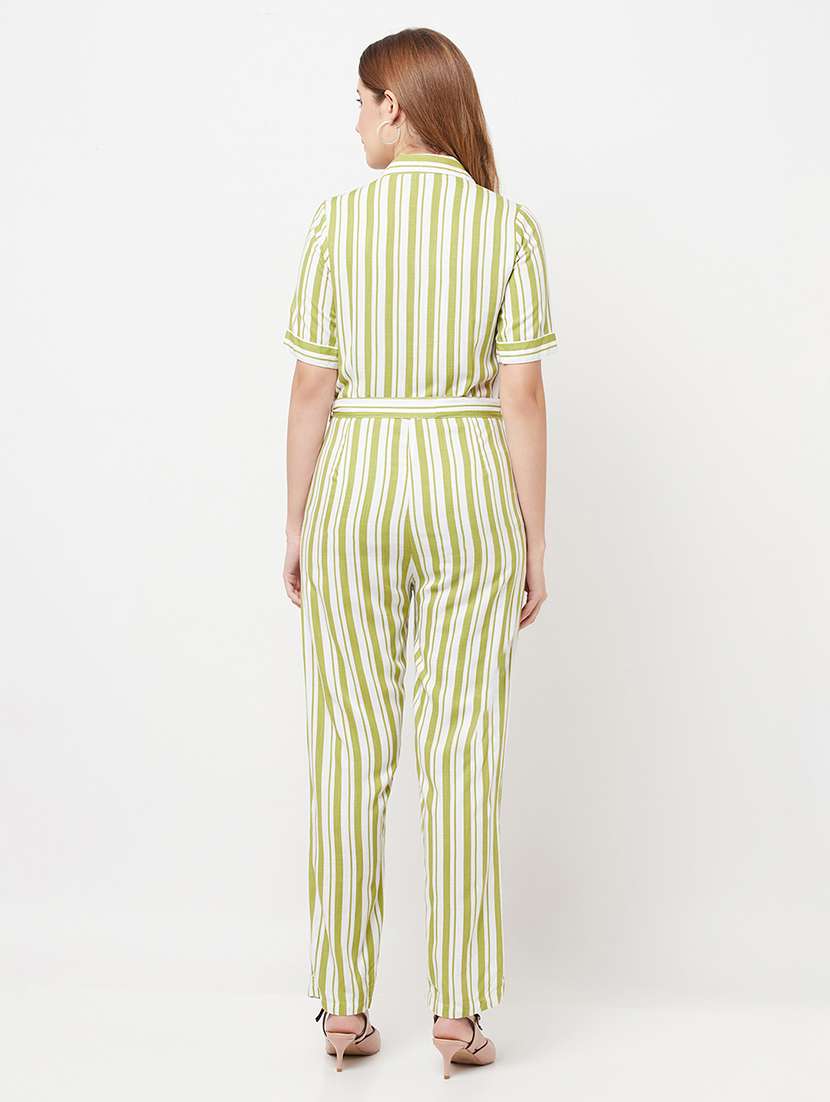 green viscose full leg  jumpsuit - 21247998 -  Standard Image - 4