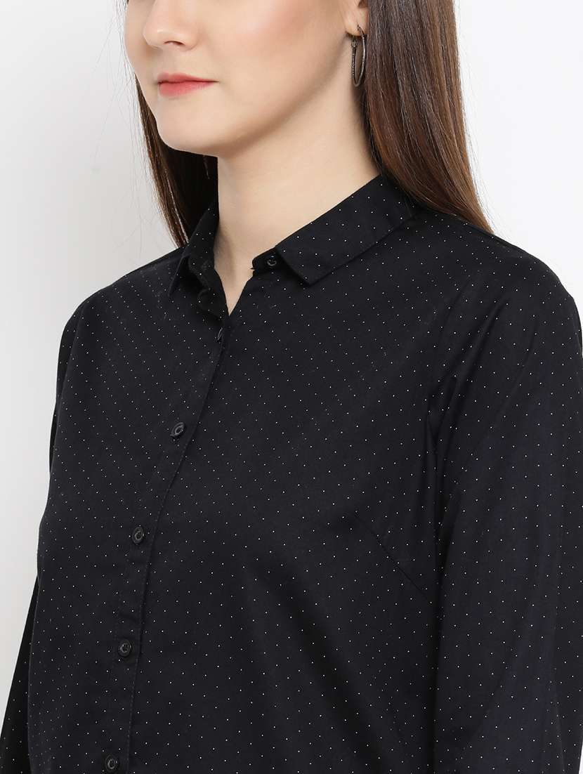black cotton regular shirt - 21248028 -  Standard Image - 4