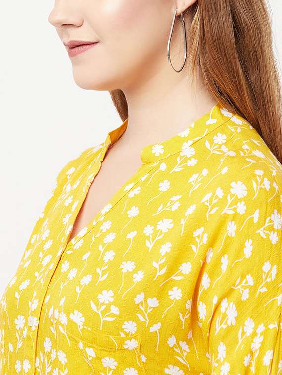 yellow viscose regular shirt - 21248032 -  Standard Image - 6