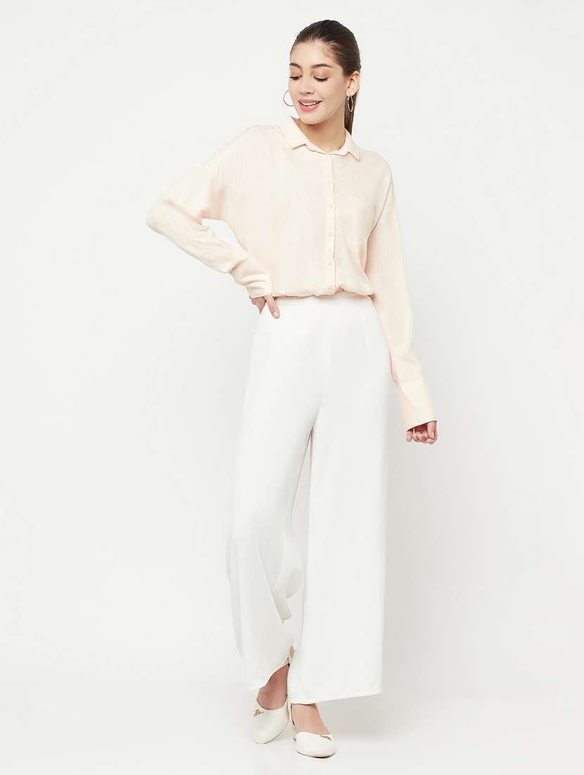 women solid cotton shirt - 21248038 -  Standard Image - 4