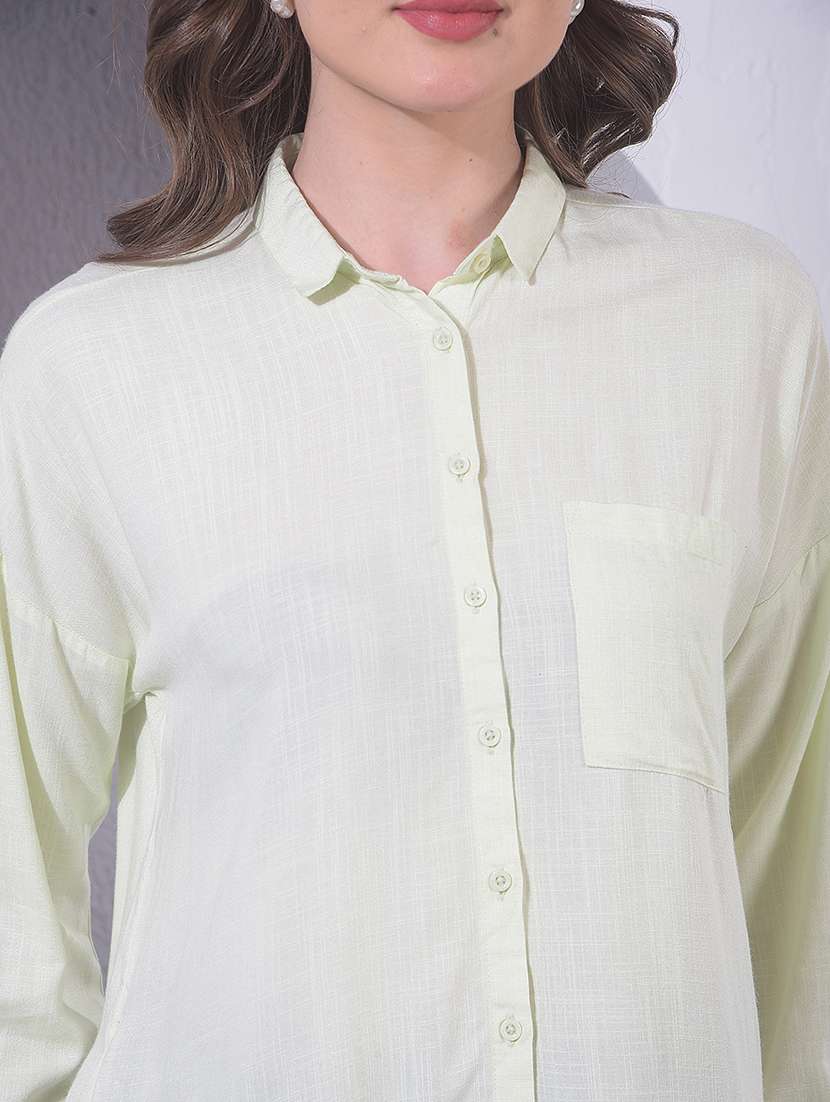 women solid cotton shirt - 21248039 -  Standard Image - 1