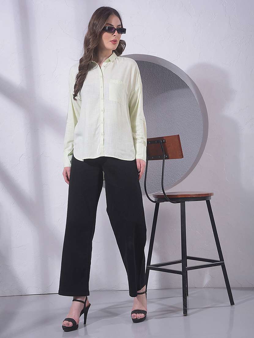 women solid cotton shirt - 21248039 -  Standard Image - 6