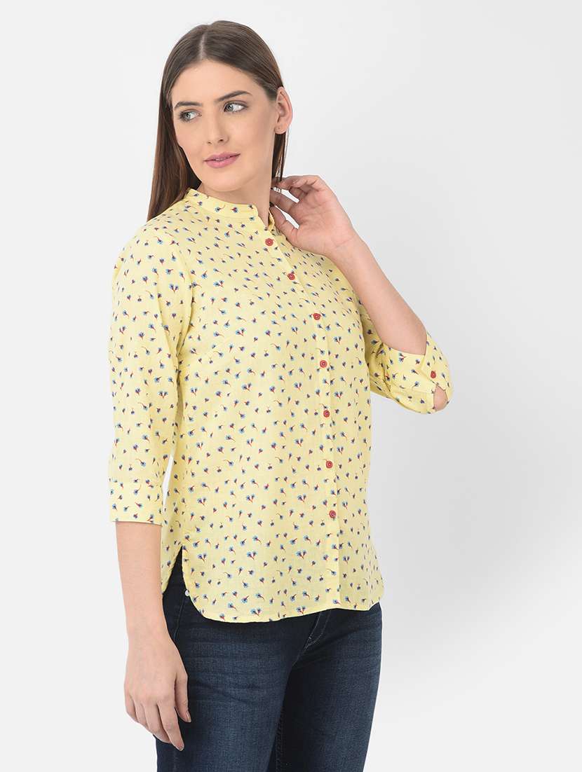 women yellow floral printed shirt - 21248041 -  Standard Image - 1