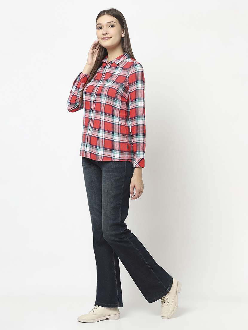 women checkered regular shirt - 21248081 - Standard Image - 4