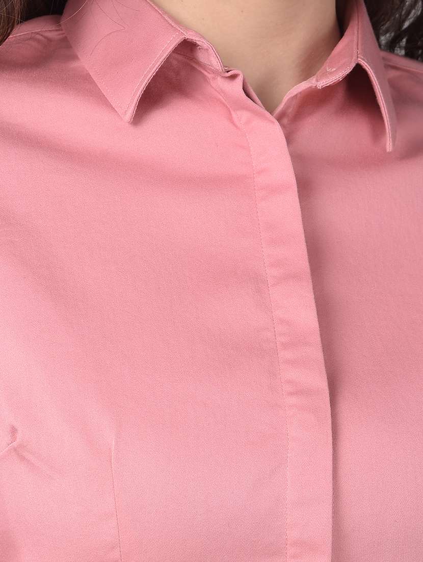pink cotton blend regular shirt - 21248098 -  Standard Image - 4