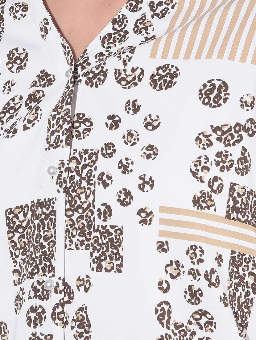 white polyester regular shirt - 21248106 - Standard Image - 4