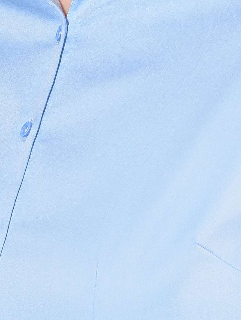 light blue cotton blend regular shirt - 21248107 -  Standard Image - 4