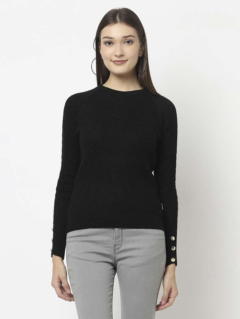 black acrylic pullover