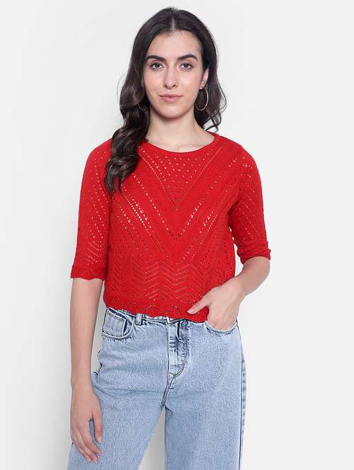 red acrylic pullover - 21248127 - Standard Image - 0