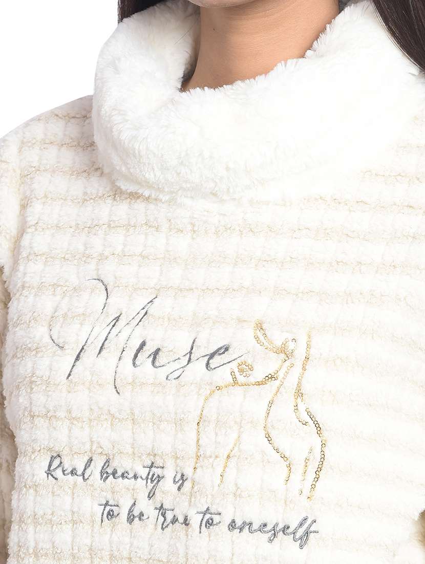 white polyester front print sweatshirt - 21248149 -  Standard Image - 6