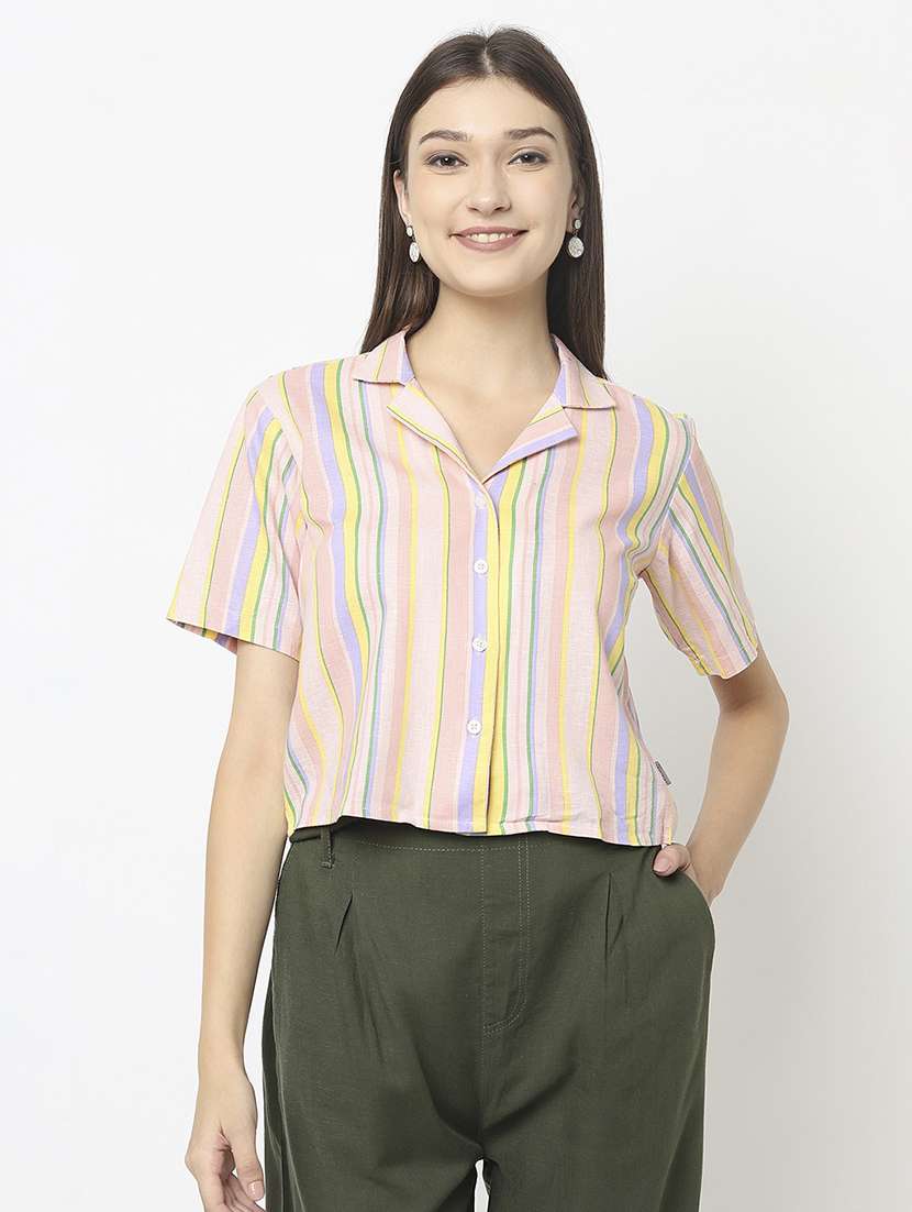 women printed regular fit top