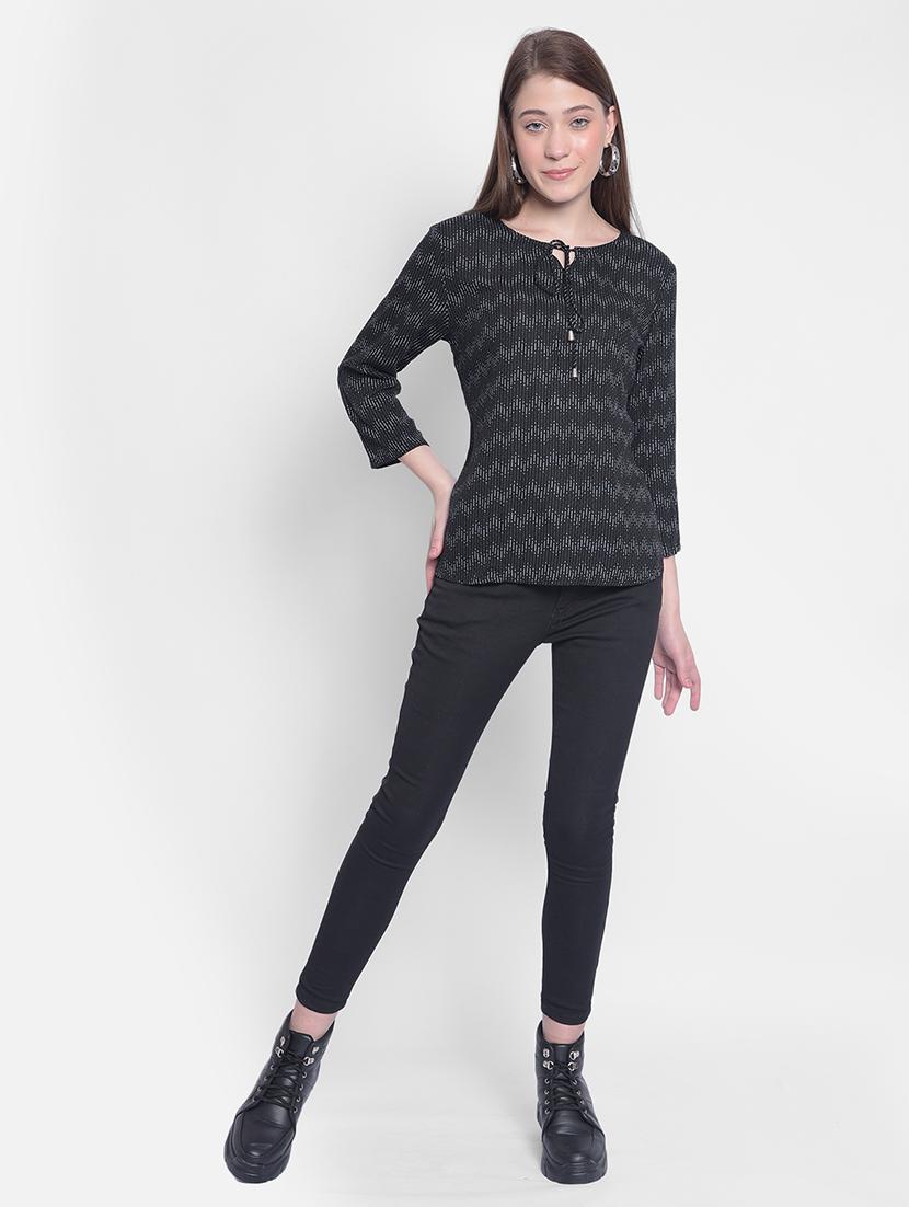 black viscose regular top - 21248178 - Standard Image - 6