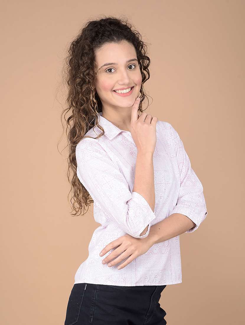 women printed high low top