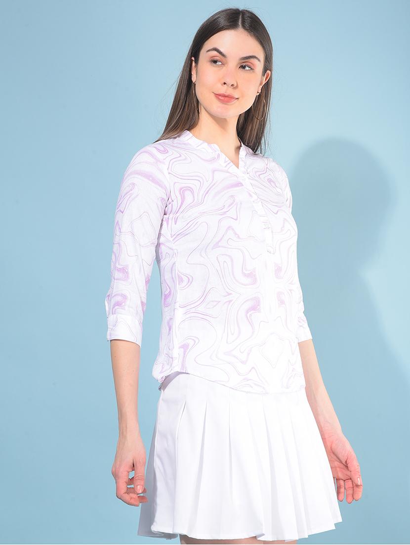 women printed high low top - 21248189 - Standard Image - 1