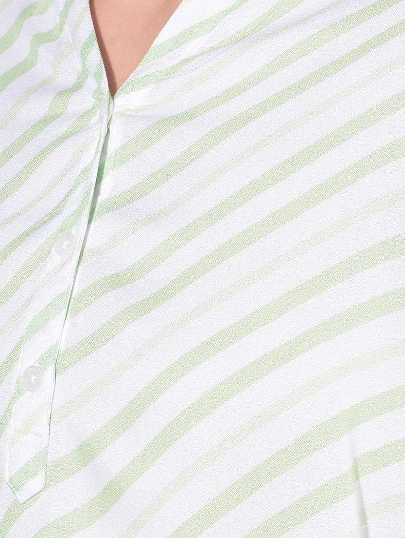 women mandrain neck printed high low top - 21248191 -  Standard Image - 4