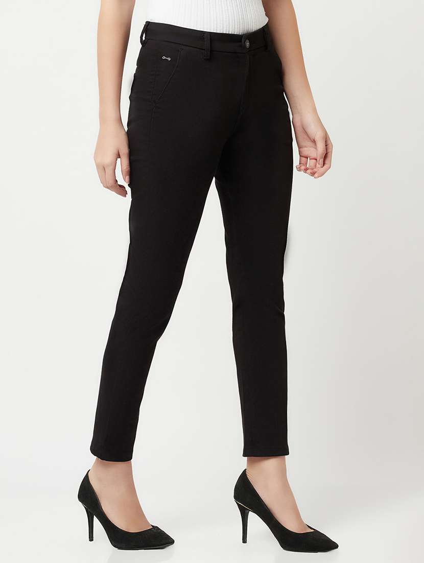 black cotton chinos trouser - 21248251 -  Standard Image - 1