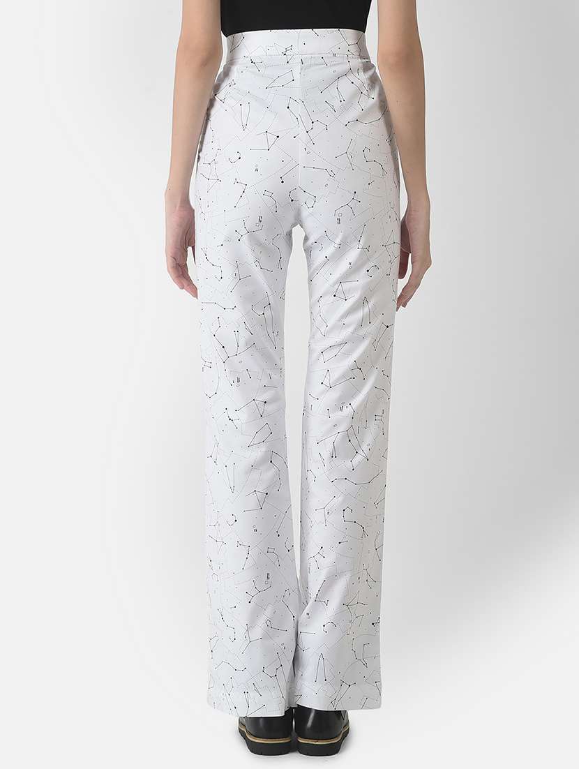 White Cotton Bootcut Trouser - 21248253 -  Standard Image - 1