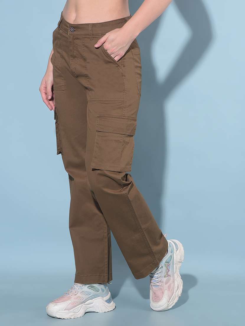 brown cotton cargos trouser - 21248258 -  Standard Image - 1