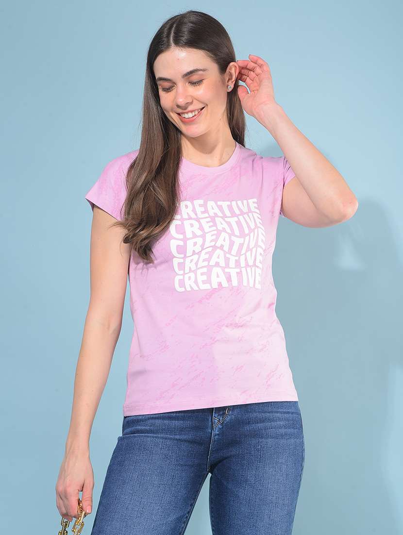 lavender cotton regular t-shirt