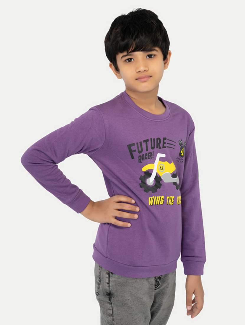 purple cotton front print sweatshirt - 21248503 -  Standard Image - 1
