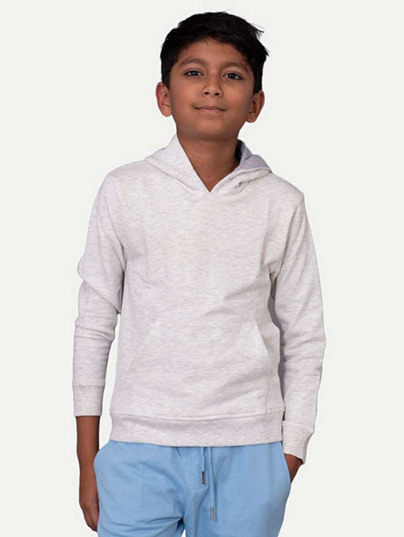 boys solid hooded sweatshirt