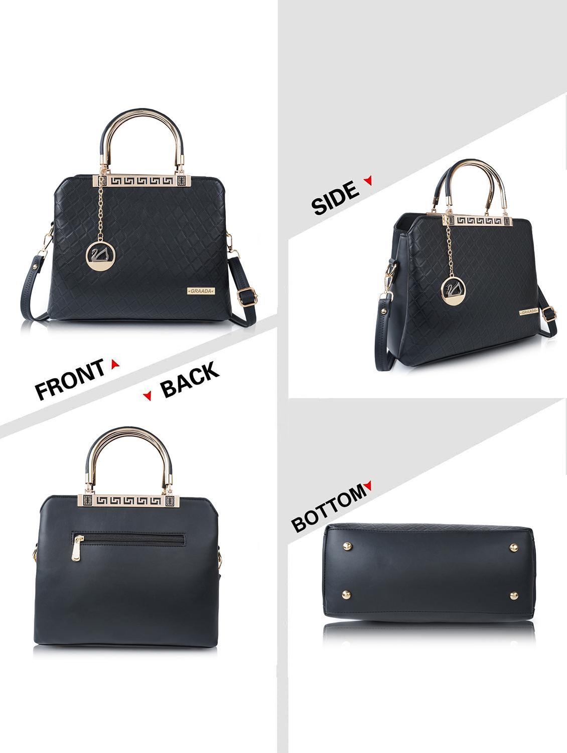 black leatherette (pu) handbag - 21248598 - Standard Image - 1