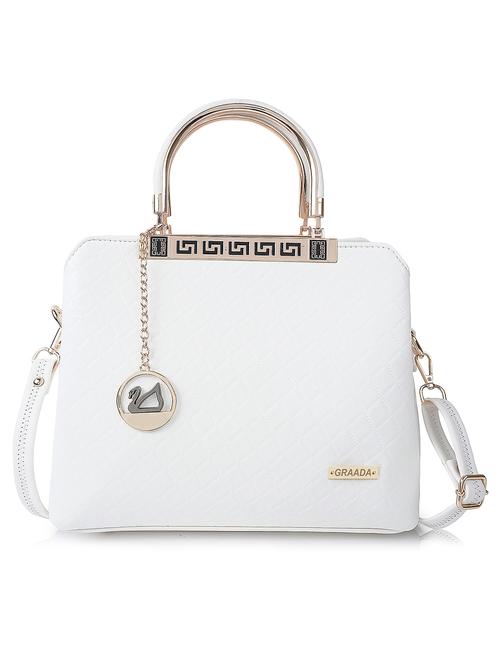 white leatherette (pu) handbag - 21248601 -  Standard Image - 0