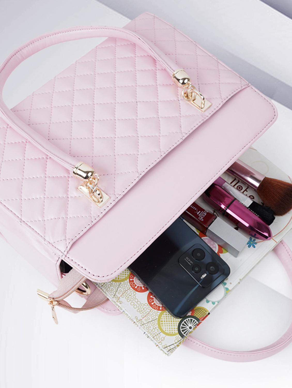 pink leatherette handbag - 21248604 - Standard Image - 1