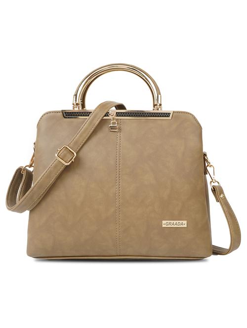 beige leatherette (pu) handbag - 21248606 -  Standard Image - 0